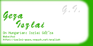 geza iszlai business card